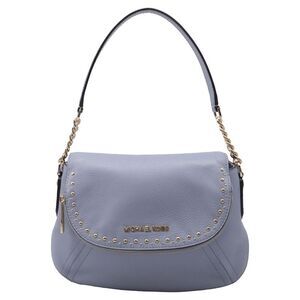 Michael Kors Aria Studded Shoulder Bag in Blue Leather